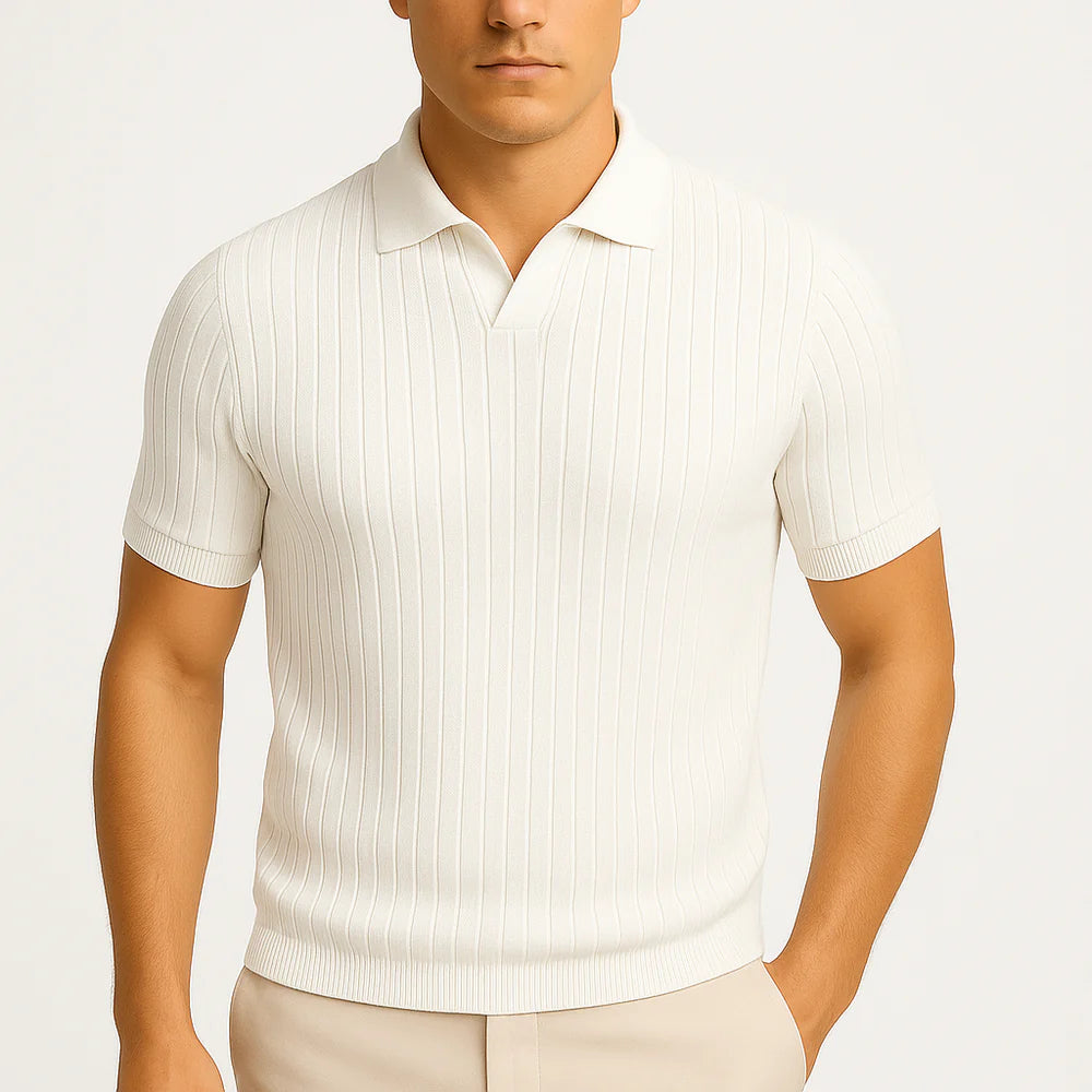 Scolora | Striped Lapel Polo Shirt