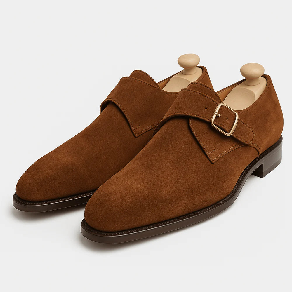 Scolora | Suede Monk Strap Shoes
